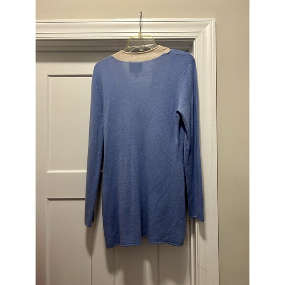 STS SAIL TO SABLE Blue White Cashmere Wool Sweater Tunic Top Nautical Medium - Picture 5 of 5